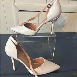 Elegant White Heels with Ankle Strap